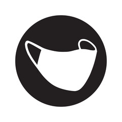 Medical black mask icon. Protection. Face mask icon. Vector