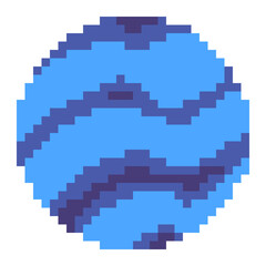Fototapeta premium Blue Planet Pixel Art