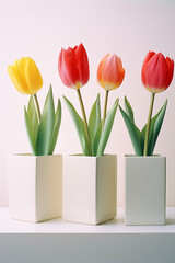 Spring tulips, Happy Easter background. Mother's Day. International Women's Day card. Flower Shop backdrop.