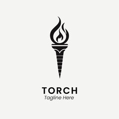 Torch logo design icon template inspiration