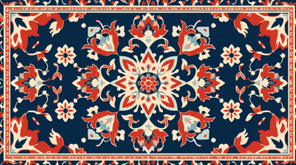 Rug carpet background Geometric ethnic oriental ikat seamless pattern traditional Design for Persian carpet, tribal vector texture.