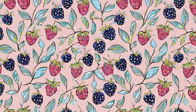Generated image of seamless pattern with berries