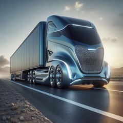 modern futuristic truck on the road
