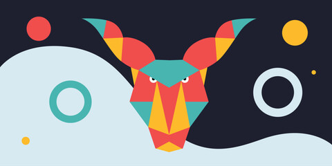 Flat zodiac signs, astrology. Capricorn. Twelve horoscope zodiac icons. Vector © RioRita