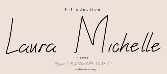 Hand drawn script alphabet letters font and number. Typography  script fonts decorative concept. vector illustration