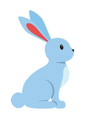 Flat vector bunny isolated on white background