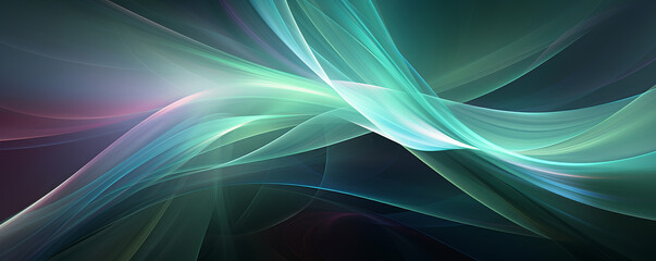 Abstract Aquatic Waves on Emerald and Sapphire Gradient