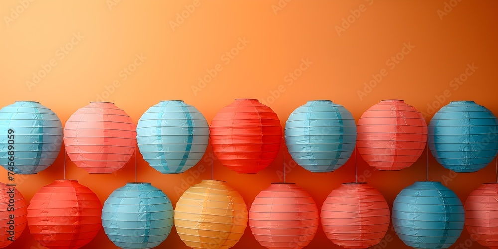 Aufkleber creating a festive and unified atmosphere with colorful paper lanterns. concept paper lanterns, fest