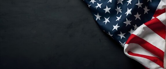 American flag on tecture black background, United States Flag On Black Background