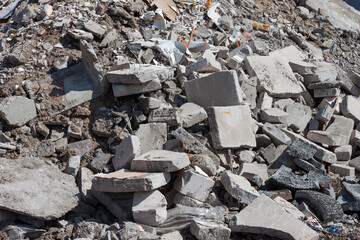 Concrete debris on construction site