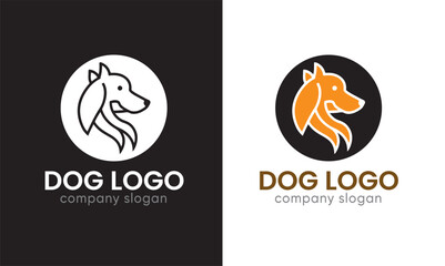 dog logo vector illustration Pet veterinary lover logo icon graphic design family