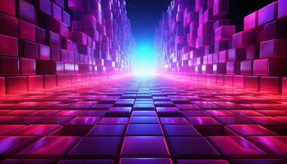 Retro futuristic 80s synthwave wireframe 4k video loop - neon cyber grid abstract digital background