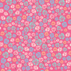 vector hand drawn colorful flowers seamless pattern perfect for wrapping paper, invitations, kitchen tea, paper plates, napkins, stationary, wallpaper, projects, fabric, kitchen apparel and more!