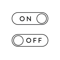 Switch On Off button outline icon, vector illustration