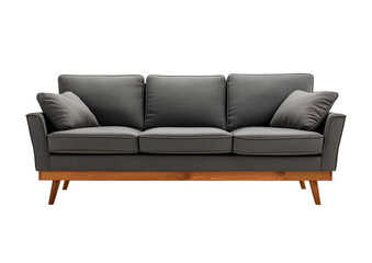 Elegant Modern Black Sofa on Isolated