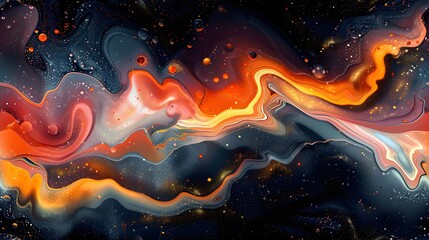 Organic and flowing abstract pattern with a sense of movement, psychedelic art - obrazy, fototapety, plakaty