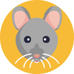 Ideal for children's illustrations, invitations, and themed projects, this vector icon captures the whimsy of a cute and friendly mouse.
