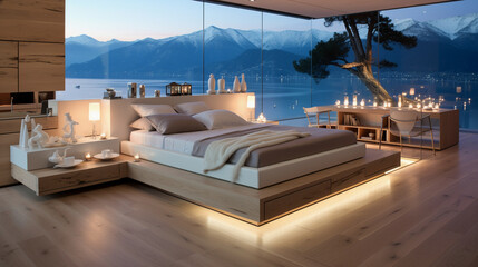 Fototapeta premium A Captivating Glimpse into Modern Hotel Elegance