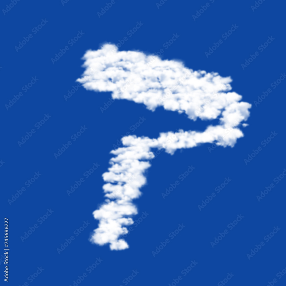 Poster clouds in the shape of a paint roller symbol on a transparent background. a symbol consisting of clo