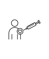man with injection icon, vector best line icon.