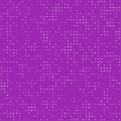Abstract seamless geometric pattern. Mosaic background of white circles. Evenly spaced small shapes of different color. Vector illustration on purple background