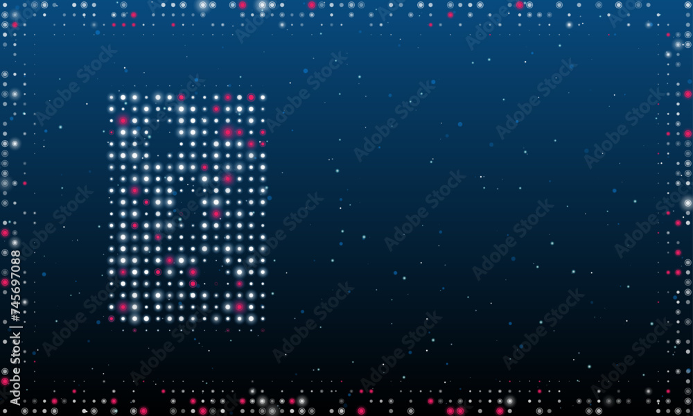 Poster on the left is the three of diamonds playing symbol filled with white dots. abstract futuristic fram