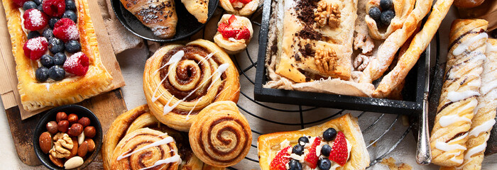 Sweet pastries on a light background.
