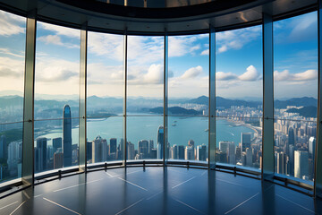 Captivating Dusk View of Peak Tower - The Splendid Blend of History and Modernism in Hong Kong Architecture