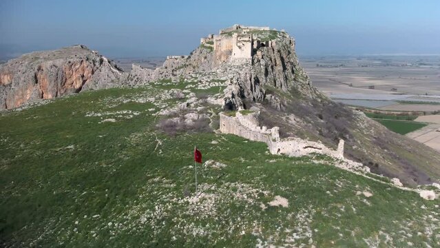 Aerial Video Of Anavarza Castle, Adana, Turkey