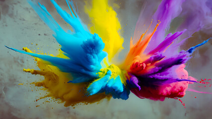 Explosion of colored powder 