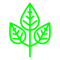 leaf icon isolated on white background, vector illustration
