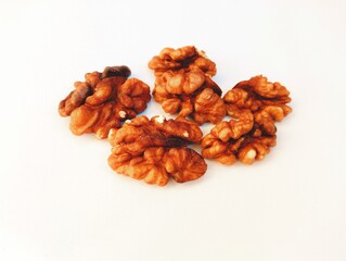 Walnut kernels nutfood a shelled stone nut fruit food whole raw dryfruit akhrot cerneaux de noix miolo de noz walnusskerne closeup view image picture stock photo
