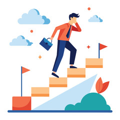 Success step flat vector illustration