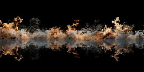 abstract hot smoke on black background - obrazy, fototapety, plakaty