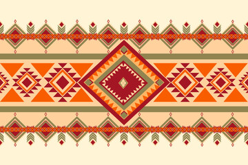 Geometric Native American pattern with warm earth tones and tribal motifs.