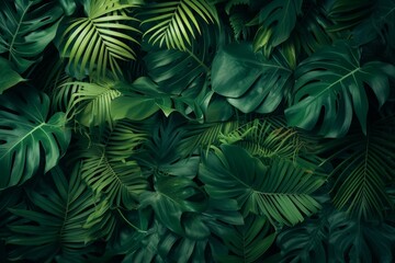 Immerse yourself in the beauty of a lively green tropical forest