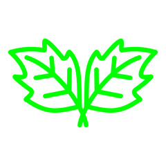leaf icon isolated on white background, vector illustration