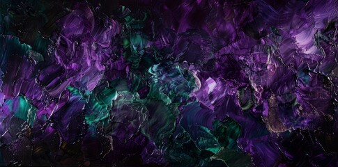 Abstract Textured Palette Knife Art in Purple Tones
