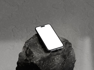 Phone mockup on gray background