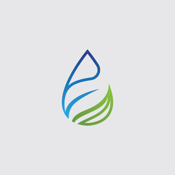 water drop and leaf logo vector