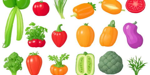Set of Vegetables and Desserts Isometric Icons .Isolated Big set of color  icons on the theme of healthy  food. Flat design.  colored tomato sketch icon Vector
