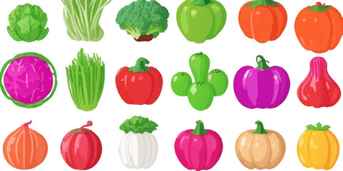 Set of Vegetables and Desserts Isometric Icons .Isolated Big set of color  icons on the theme of healthy  food. Flat design.  colored tomato sketch icon Vector
