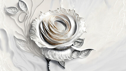 Biały kwiat abstrakcja - obrazy, fototapety, plakaty