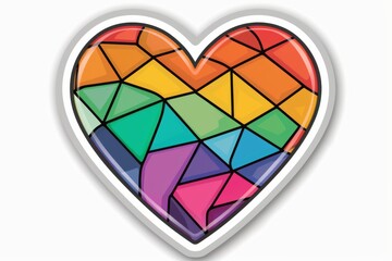 LGBTQ Sticker romantic partner design. Rainbow nurturing love motive encouragement sticker diversity Flag illustration. Colored lgbt parade personal freedom. Gender speech mellow yellow