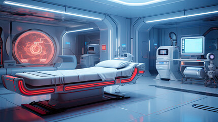 Hospital Room With Bed and Monitor