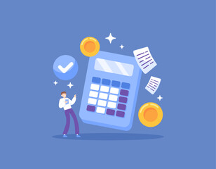 financial management. an accountant or financial manager. organize and make financial decisions. Company financial analysis and strategy. illustration concept design. graphic elements. vector