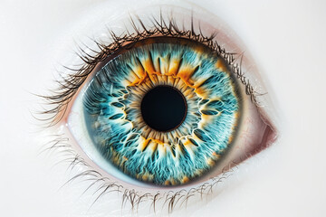The round iris of the human eye - obrazy, fototapety, plakaty