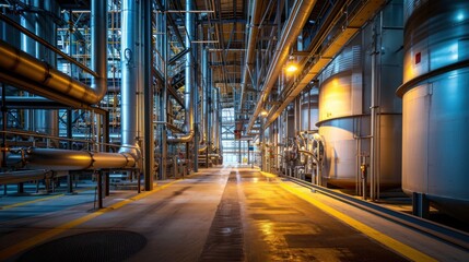 Fototapeta na wymiar pipelines, Hydrogen interiors, Chemical plants. Inside the factory.