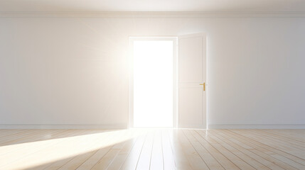 Empty Room With Bright Light Through Door