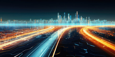 Bright Illumination of a City Center